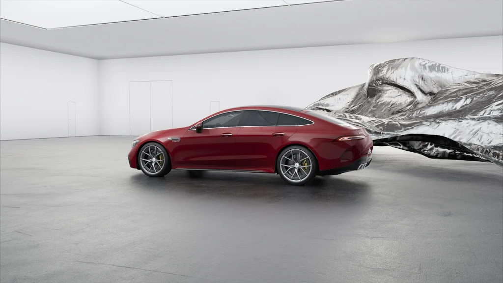 Punane Mercedes_AMG GT 4-ukseline versioon külgvaates