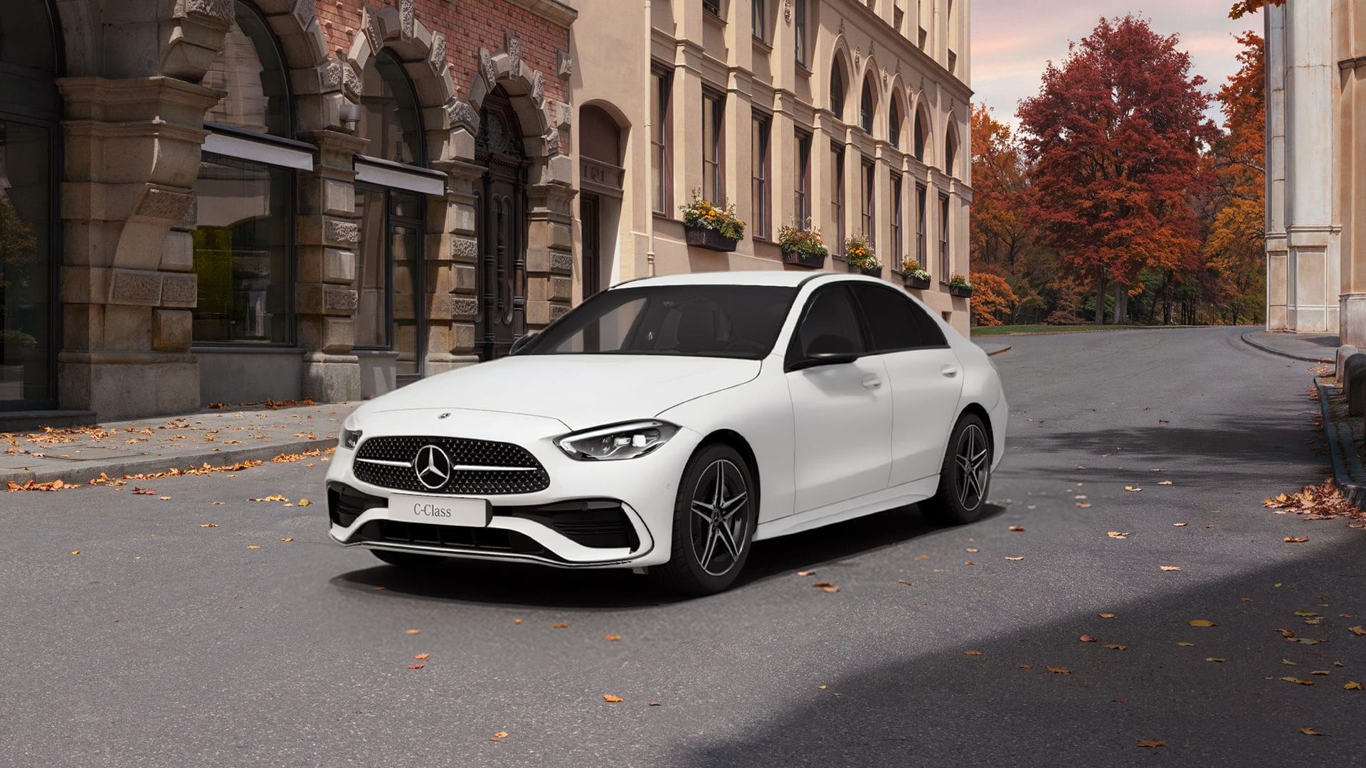 C-Class, valge, vaade eest-küljelt